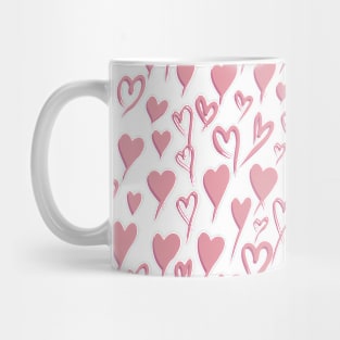 Love heart pattern in pale pink Mug